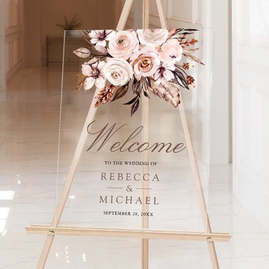 Boho Earthy Ivory Floral Wedding Welcome