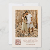 Boho Earthy Modern Unieke Qr Code Script Foto Kaart (Achterkant)