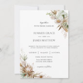 Boho Earthy Protea Gedreven Palm Rustic Wedding   Kaart (Voorkant)