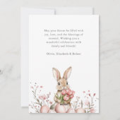Boho Easter  Bunny Blush Bloemeneieren Feestdagenkaart (Achterkant)