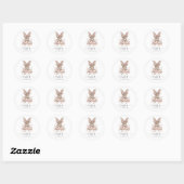 Boho Easter  Bunny Blush Bloemeneieren Ronde Sticker (Vel)