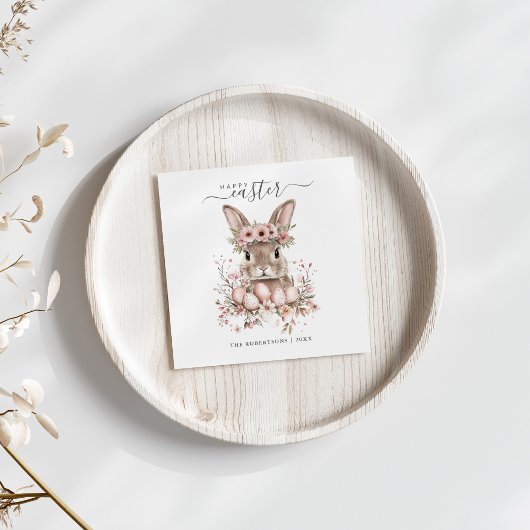 Boho Easter Bunny Blush Bloemeneieren Servet