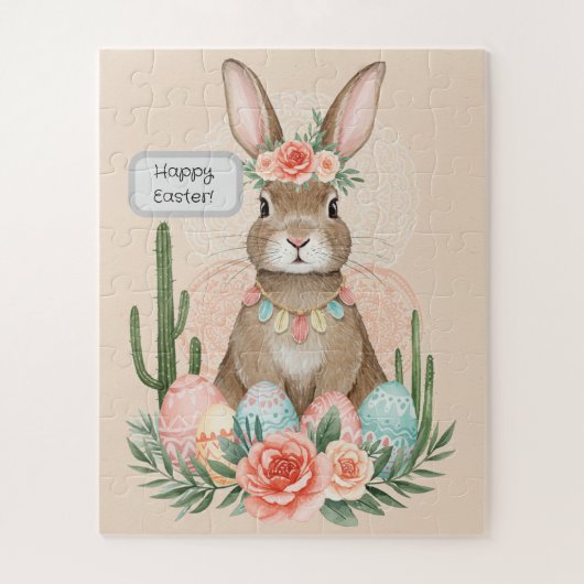 Boho Easter Bunny Whimsical Pastel Legpuzzel (Verticaal)