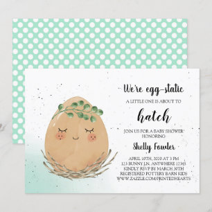 Boho Easter Egg Baby shower Invitation - bruine ei Kaart