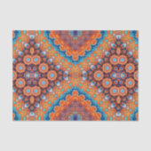 Boho Eclectic Kaleidoscopic Mosaic Hip Blauwgroen  Tissuepapier (Voorkant)