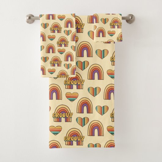 Boho Eclectic Towel 70s Retro Vibes for Bath (En situation)