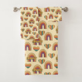 Boho Eclectic Towel 70s Retro Vibes for Bath Bad Handdoek (Insitu)