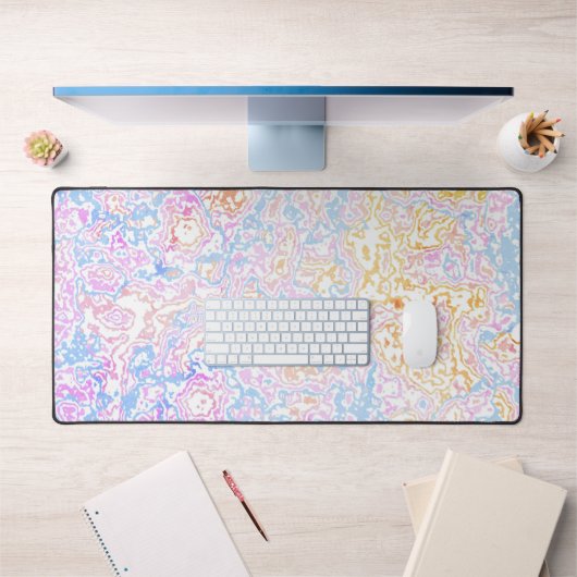 Boho Eclectique Hippie Funky Coloré Marbre Pastel (Bureau 1)
