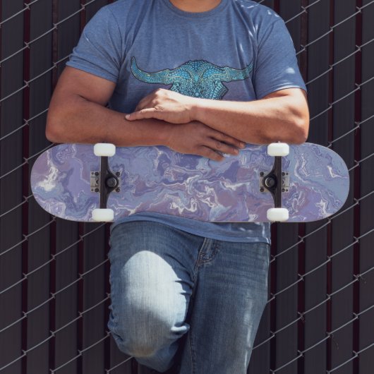 Boho eclectisch zacht Paarse digitaal Abstract mar Skateboard (Buiten 3)