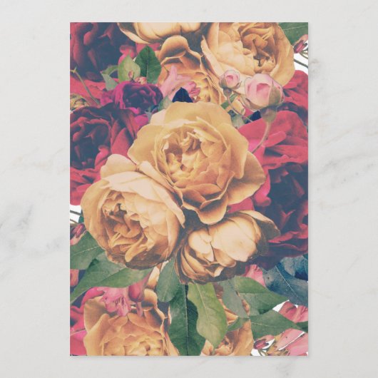 Boho Editable Rozen Modern Wedding Menu (Achterkant)