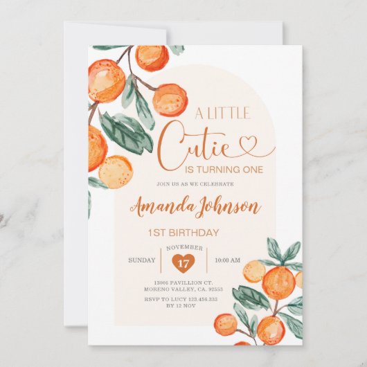 Boho Een beetje cutie is draaien Een Oranje Verjaa Kaart (Voorkant)