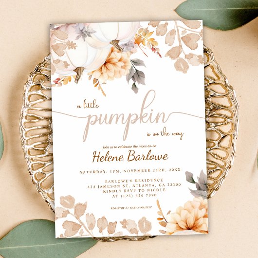 Boho een beetje pompoen Herfst herfst Baby shower Kaart