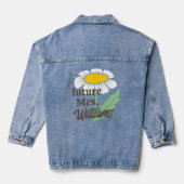 Boho eenvoudige Daisy toekomst mevrouw achternaam  Denim Jacket (Achterkant)