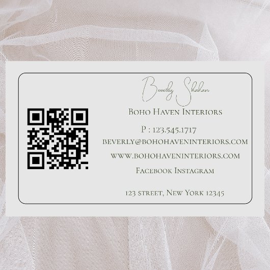 Boho eenvoudige minimalistische Abstracte Logo QR- Visitekaartje