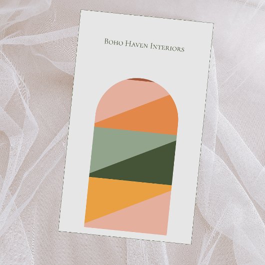 Boho eenvoudige minimalistische Abstracte Logo QR- Visitekaartje