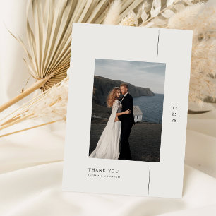Boho Eenvoudige Moderne Foto Huwelijk Bedankkaart