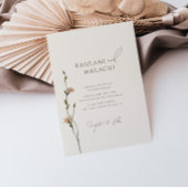 Boho eenvoudige Wildflower Elegante bruiloft Kaart