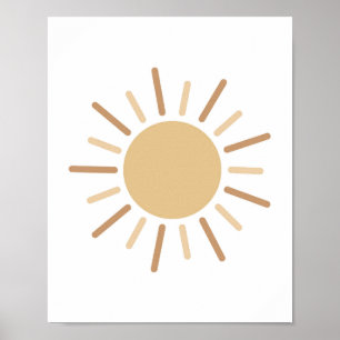 Boho eenvoudige zon minimalistische Kinder inricht Poster