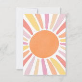 Boho eerste reis rond de zon bedankje kaart (Achterkant)