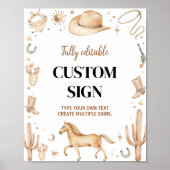 Boho Eerste Rodeo Verjaardagsfeest Tafelbord Poster (Voorkant)