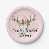 Boho-eiland schedel bruidsdouche papieren bordje (Voorkant)