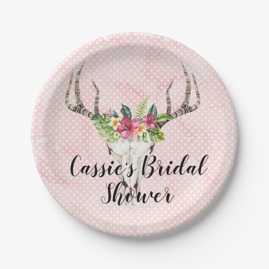 Boho Eiland Skull Bruidsfeest  Papieren Bordje (Voorkant)