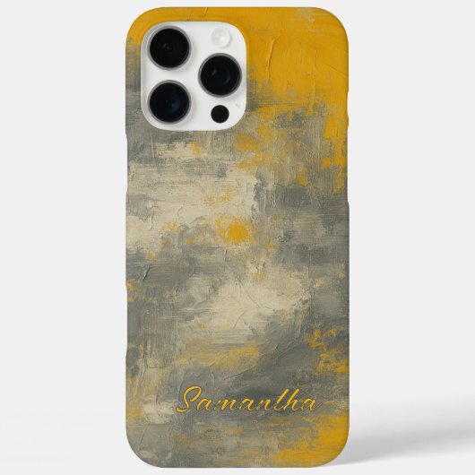 Boho Elegance Abstracte Mosterd & Grijze Kunst Case-Mate iPhone Case (Achterkant)