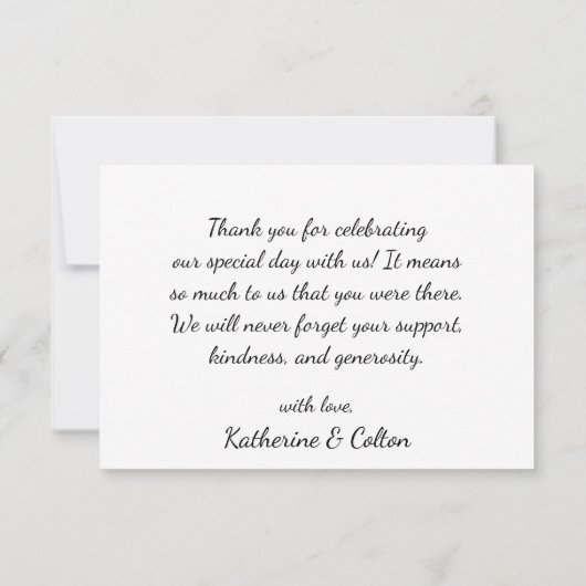 Boho Élégance naturelle Merci Mariage jaune (Dos)