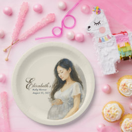 Boho Elegant  baby shower asian mom-to-be Papieren Bordje