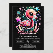 Boho Elegant Flamingo Verjaardag Kaart (Voorkant / Achterkant)