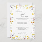 Boho Elegant Fleur sauvage Photo Faire-part de mar (Devant)