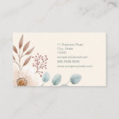 Boho Elegant Floral Carte de visite (Dos)