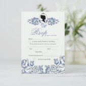 Boho Élégant Jardin Flora Bleu Poussiéreux RSVP  (Debout devant)