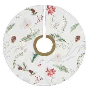 Boho Elegant Kerstgroen Poinsettia Rustiek Kerstboom Rok