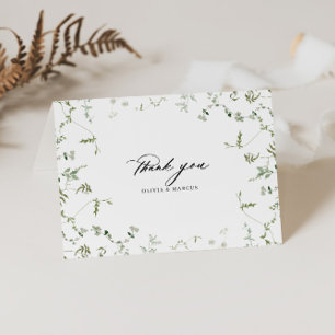 Boho Elegant Mariage Botanique Plier Carte de reme