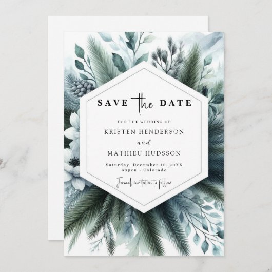 Boho Elegant Mountain Wedding Save The Date (Voorkant / Achterkant)