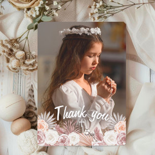 Boho Elegant Première Sainte Communion Merci