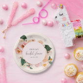 Boho Elegant Roze Bloemen Vrijgezellenfeest Papieren Bordje (Feest)