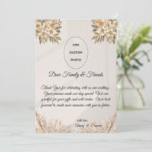 Boho Elegant Rustic Floral Mariage Carte de remerc (Debout devant)