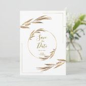 Boho Elegant Rustieke Bloemen Huwelijksuitnodiging Kaart (Staand voorkant)