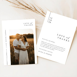 Boho Elegant rustieke foto bruiloft Bedankkaart