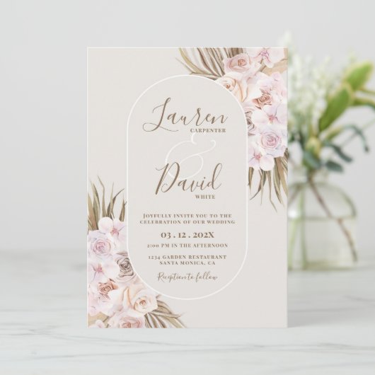 Boho Elegant Wedding Invitation (Debout devant)