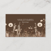 Boho Elegant Wildflower Wilde Bloem Floral Custom Visitekaartje (Voorkant)