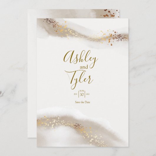 Boho Elegante Kustbruiloft Kaart (Voorkant / Achterkant)