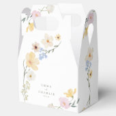 Boho elegante Pastel Wildflowers Wedding Bedankdoosjes (Geopend)