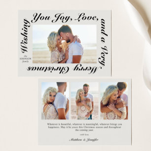 Boho Elegante Script Typografie Foto Feestdagenkaart