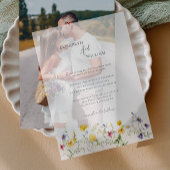 Boho Elegante Wildbloemen Bruiloft Vellum Uitnodigingen