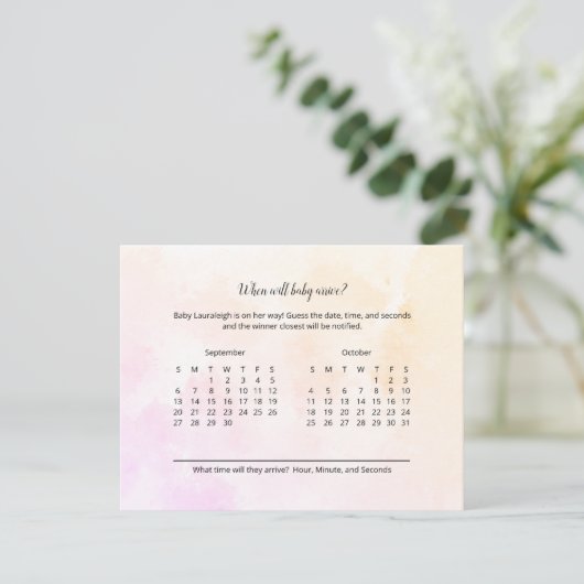 Boho Elephant Baby shower Arrival Predication (Staand voorkant)