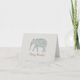  Boho Elephant Bedankkaart