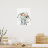 Boho Elephant Wall Art Print Waterverf Nursery (Keuken)